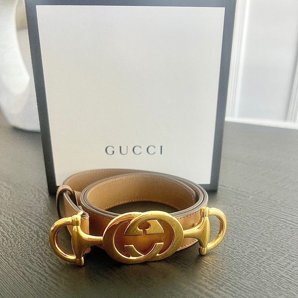 Gucci Horseshoe Belt (Tan)